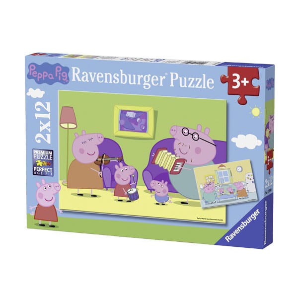 Puzzle 2x12 pièces maison Peppa Pig