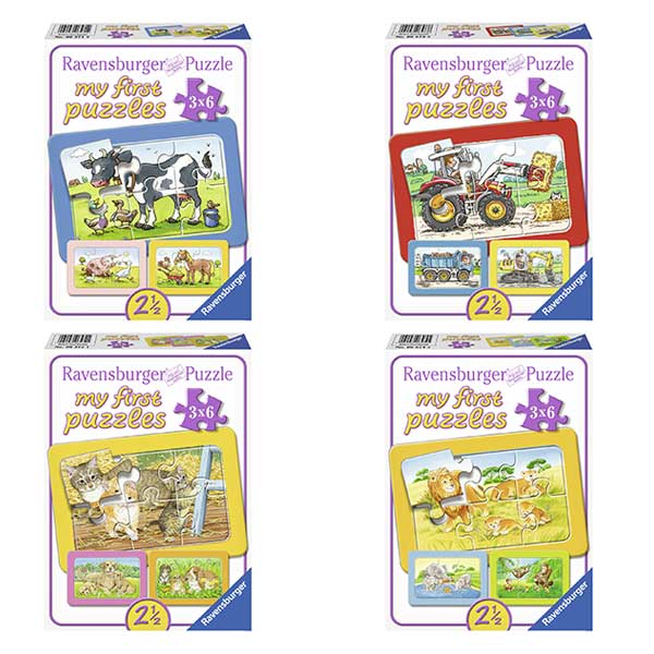 3 puzzles 6 pièces