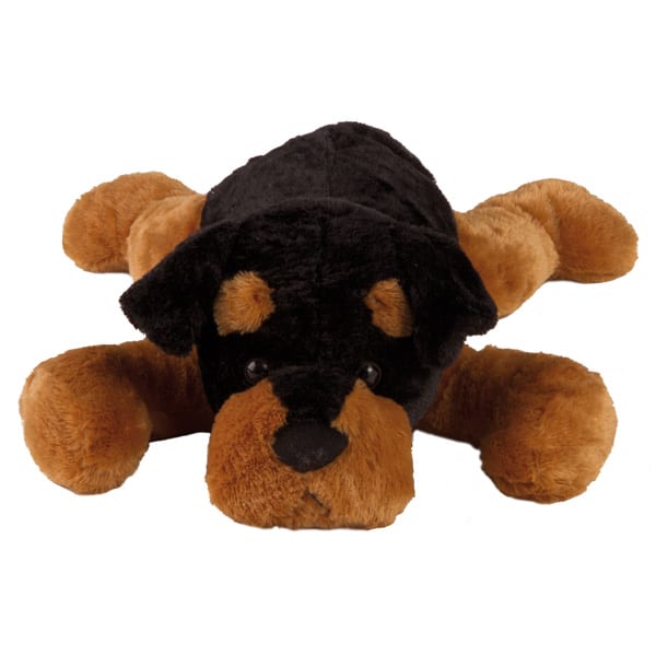 Peluche chien couché  Marron et Noir 61cm
