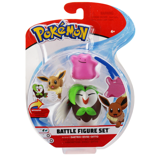 Figurines Pokémon Efflèche Evoli et Metamorph