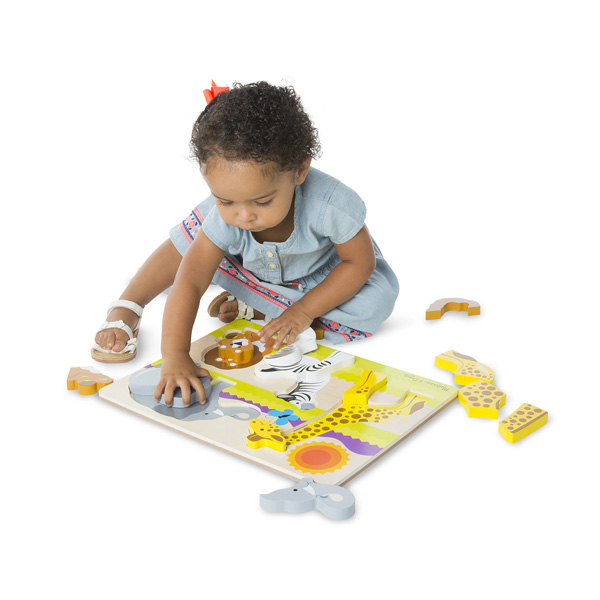 Melissa & Doug - Puzzle Sonore Animaux 8 Pièces - Jouet en Bois