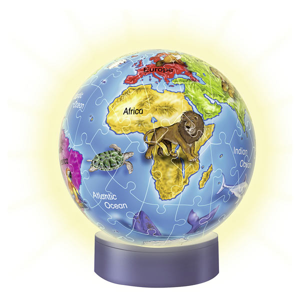 Puzzle 3D globe lumineux 72 pièces