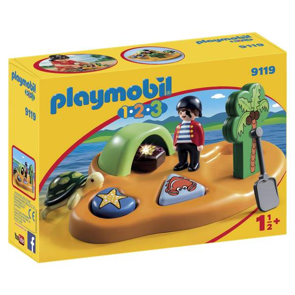 9119-Ile de pirates Playmobil 1.2.3