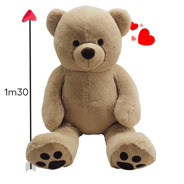 Ours en peluche beige géant 1m30