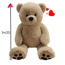 Ours en peluche beige géant 1m30
