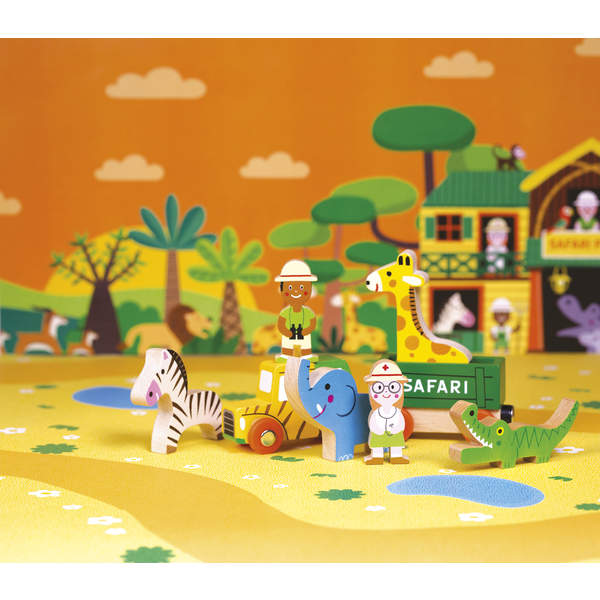 Mini Story - Figurines safari en bois