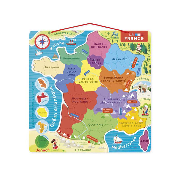 Puzzle France magnétique bois 93 pièces