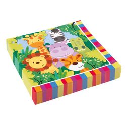 20 serviettes animaux de la jungle