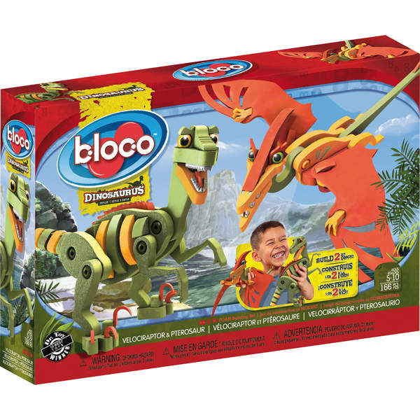 Dinosaures Bloco vélociraptor et ptérosaure