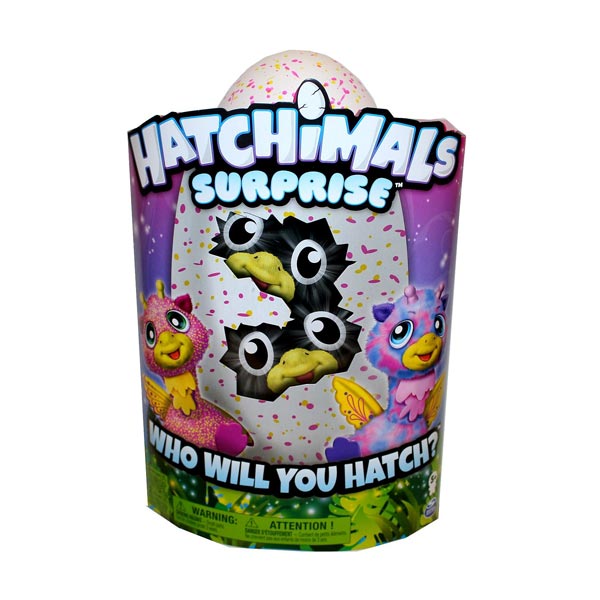 Peluche Hatchimals surprise Rose ou Jaune