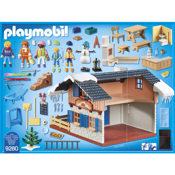 9280-Playmobil Family Fun-Chalet avec skieurs