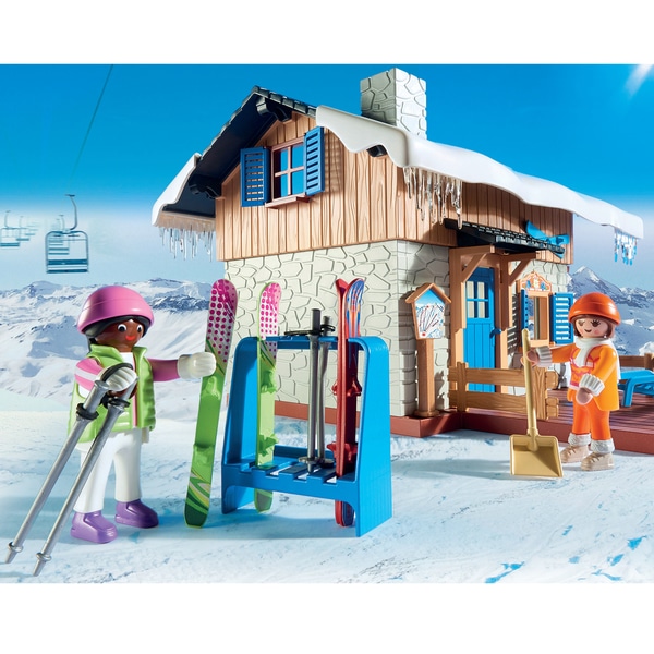 9280-Playmobil Family Fun-Chalet avec skieurs