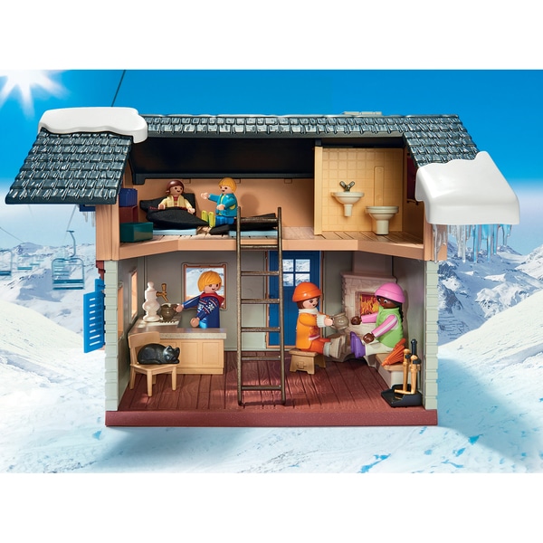 9280-Playmobil Family Fun-Chalet avec skieurs