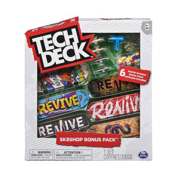 Tech Deck - Coffret Skateshop Bonus Pack - Mini skate à personnaliser Revive