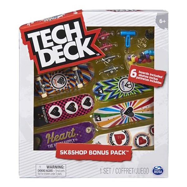 Tech Deck - Coffret Skateshop Bonus Pack - Mini skate à personnaliser - Heart