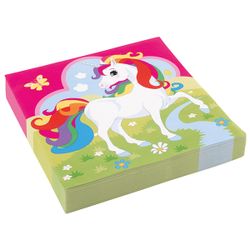20 serviettes licorne 33x