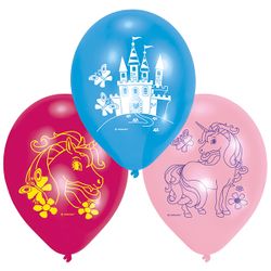 6 Ballons latex Licorne 23 cm