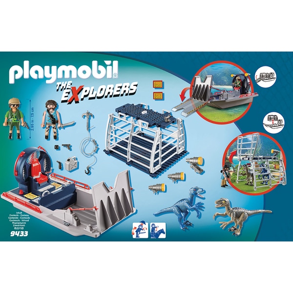 9433 - Playmobil bateau avec cage et deinonychus