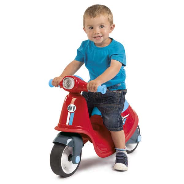 Porteur enfant scooter avec roues silencieuses - rouge