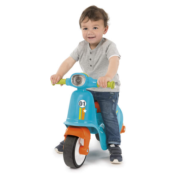 Porteur enfant scooter avec roues silencieuses - bleu 