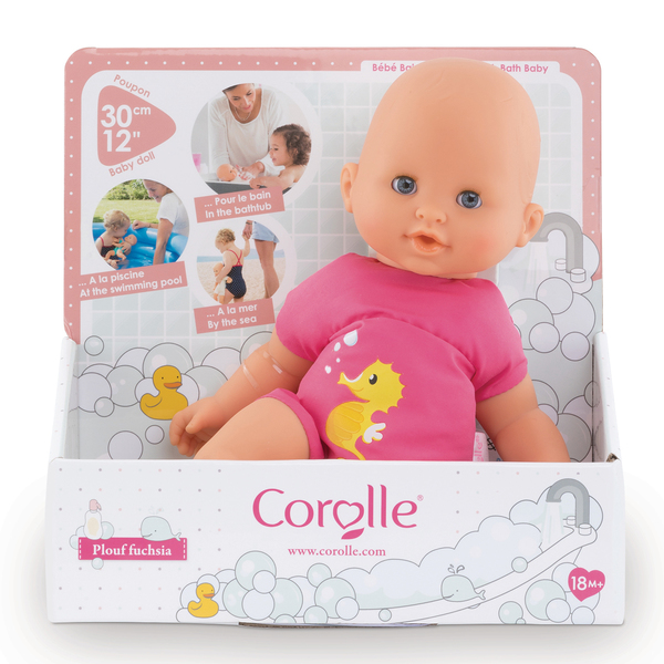 Poupon Mon premier bébé bain plouf rose Corolle King Jouet