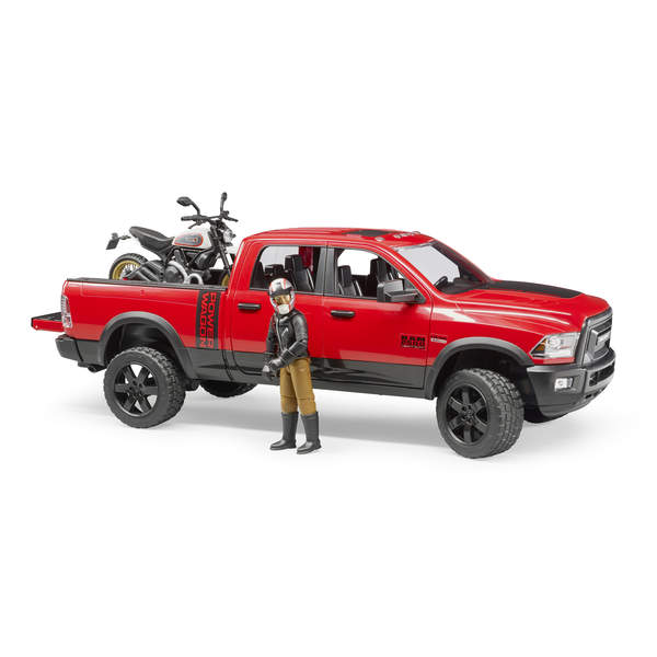 Véhicule RAM 2500 avec moto et figurine motard