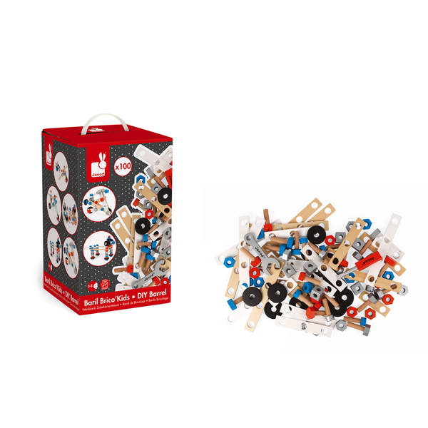 Baril Brico Kids 100 pièces en bois