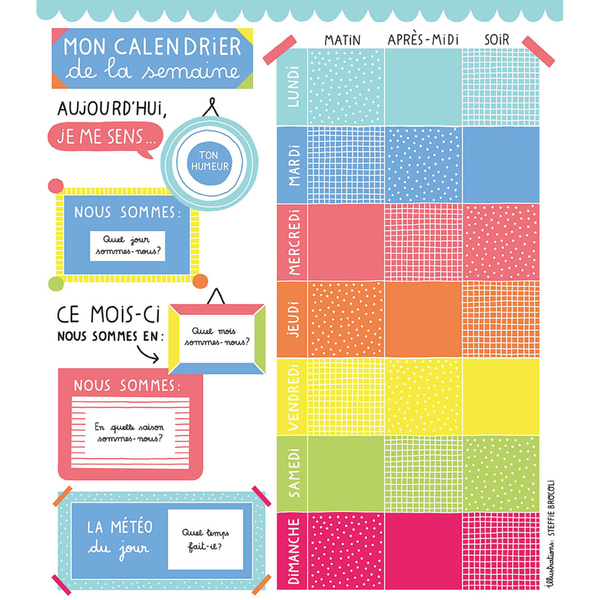 Ma pochette d aimants - Calendrier de la semaine