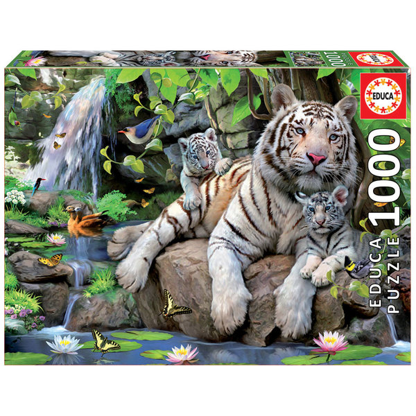 Puzzle Tigres Blancs du Bengale 1000 pièces