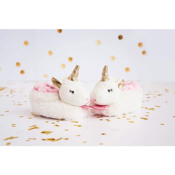 Chaussons avec hochet licorne