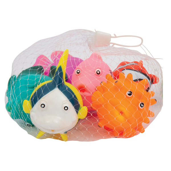 Jouets de bain - Assortiment de 6 pièces avec un filet