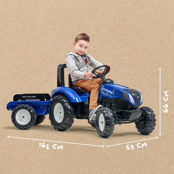 Tracteur à pédales New Holland avec remorque