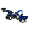 Tracteur New Holland avec excavatrice et benne maxi