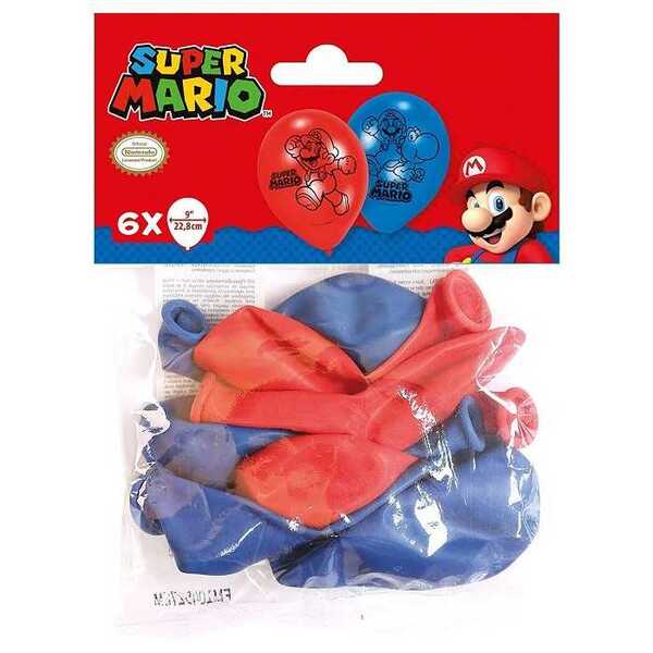 6 Ballons latex Super Mario