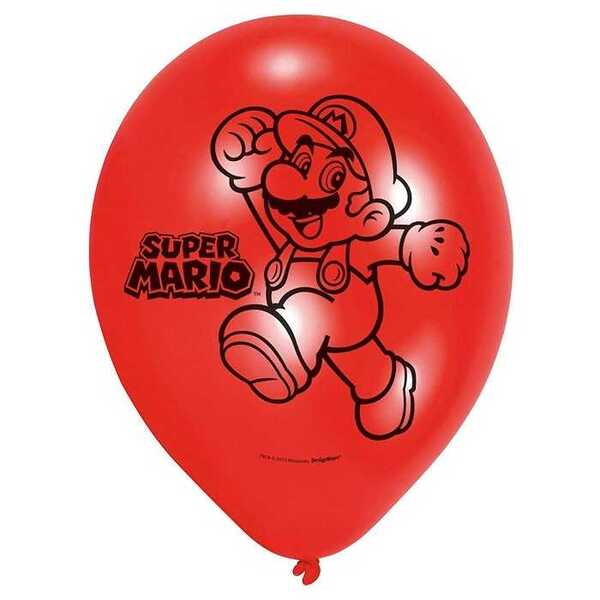 6 Ballons latex Super Mario