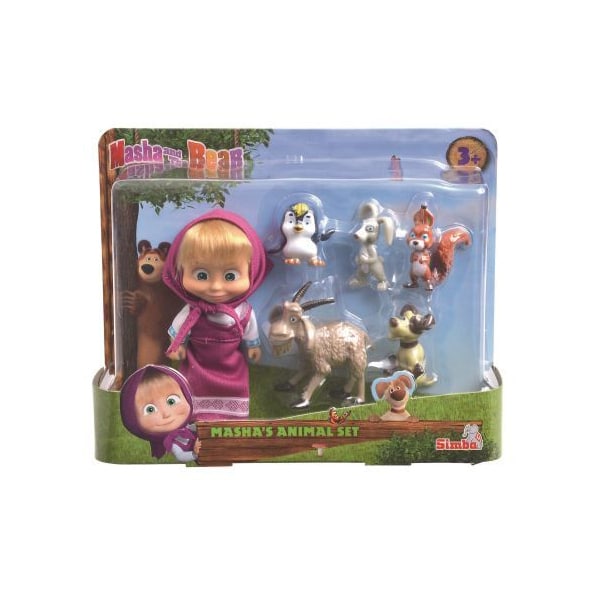 Masha et Michka-Figurine Masha et ses petits animaux