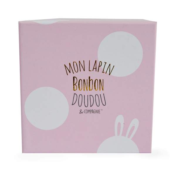 Doudou lapin bonbon rose 16 cm