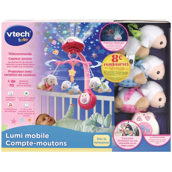 Mobile - Lumi mobile compte-moutons rose