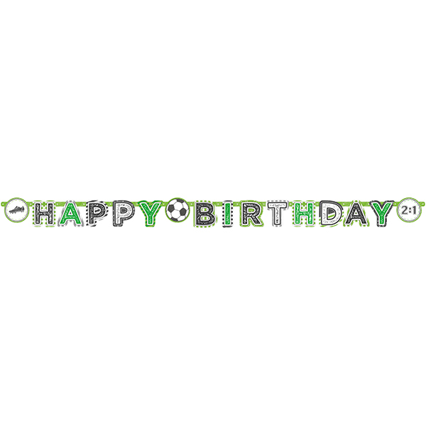 Guirlande Happy Birthday football 2m