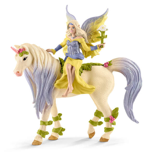 Figurine fée Sera avec la licorne aux fleurs