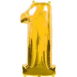 Ballon feuille chiffre 1 Or