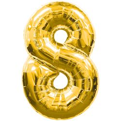 Ballon feuille chiffre 8 Or