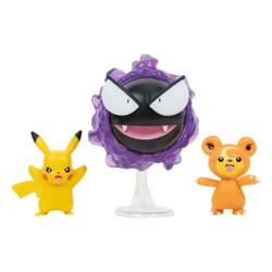 Figurines Pokémon Pikachu Teddiursa et Fantominus