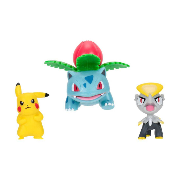 Pack de 3 figurines - Bébécaille, Herbizarre et Pikachu