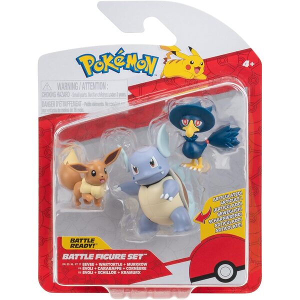 Pack de 3 figurines - Evoli, Carabaffe et Cornèbre