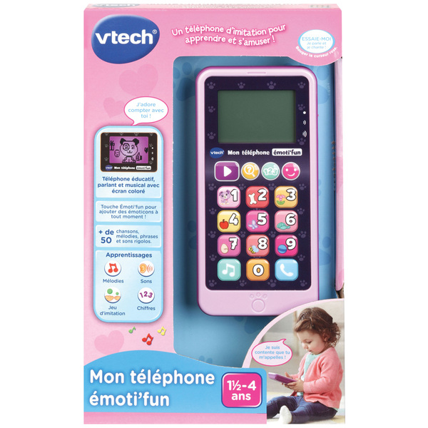 Téléphone éducatif émoti fun rose