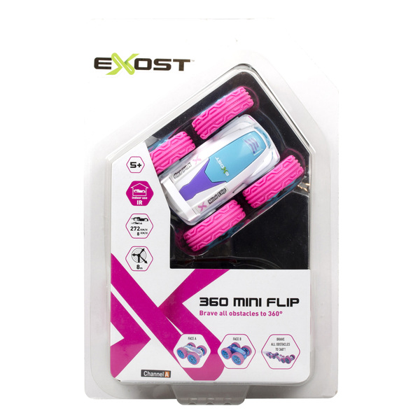 Petite voiture télécommandée - EXOST- 360 Mini Flip Rose - 10 cm