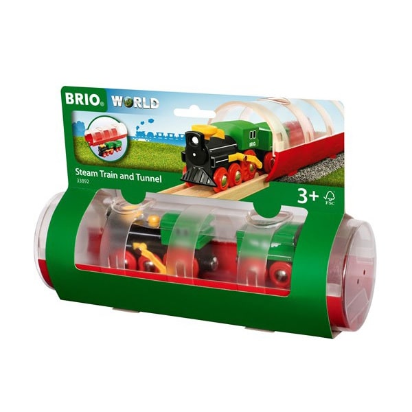 Brio World 33892-Train à vapeur avec tunnel