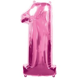 Ballon feuille chiffre 1 Rose