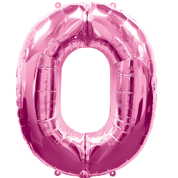 Ballon feuille chiffre 0 Rose
